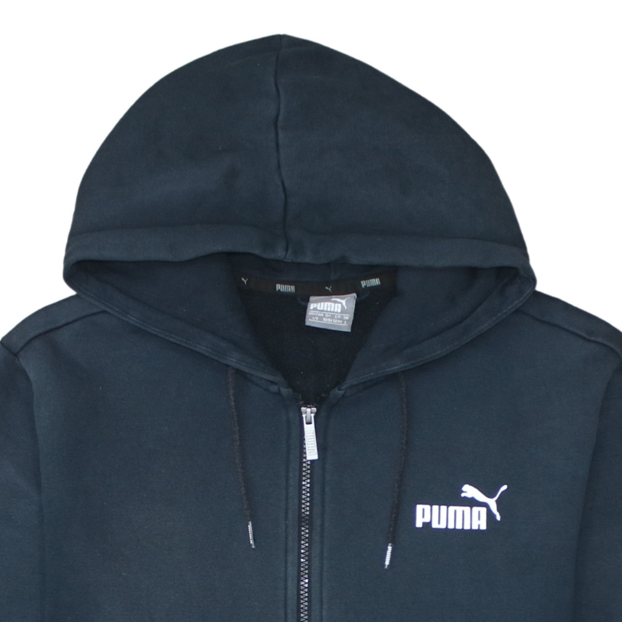 Puma Men's Black Full Zip Hoodie L Fleece Sweatshirt
