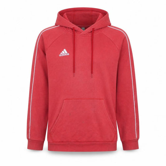 Adidas Mens Red Pullover Hoodie L Sports Fleece Sweatshirt