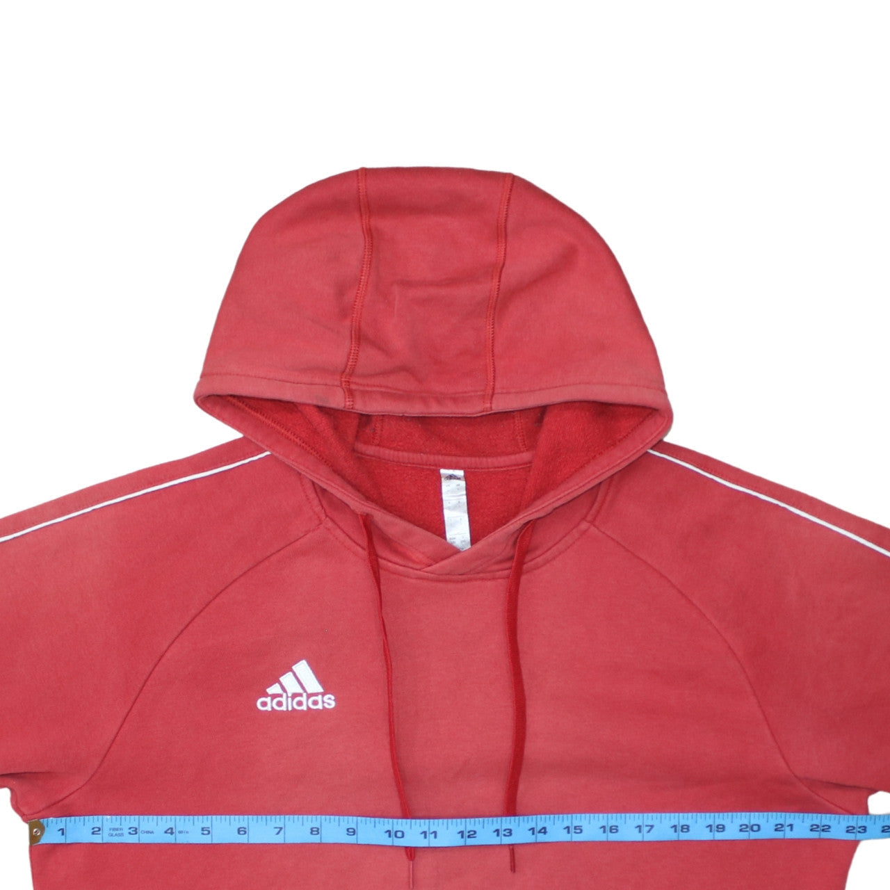 Adidas Mens Red Pullover Hoodie L Sports Fleece Sweatshirt