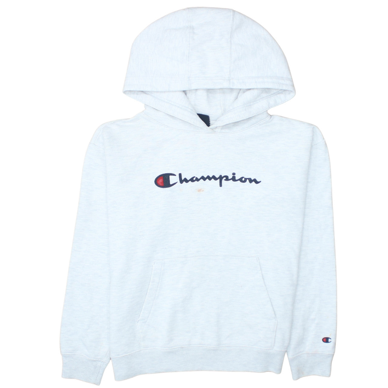 Champion Womens Light Grey Pullover Hoodie XS Casual Logo Sweatshirt