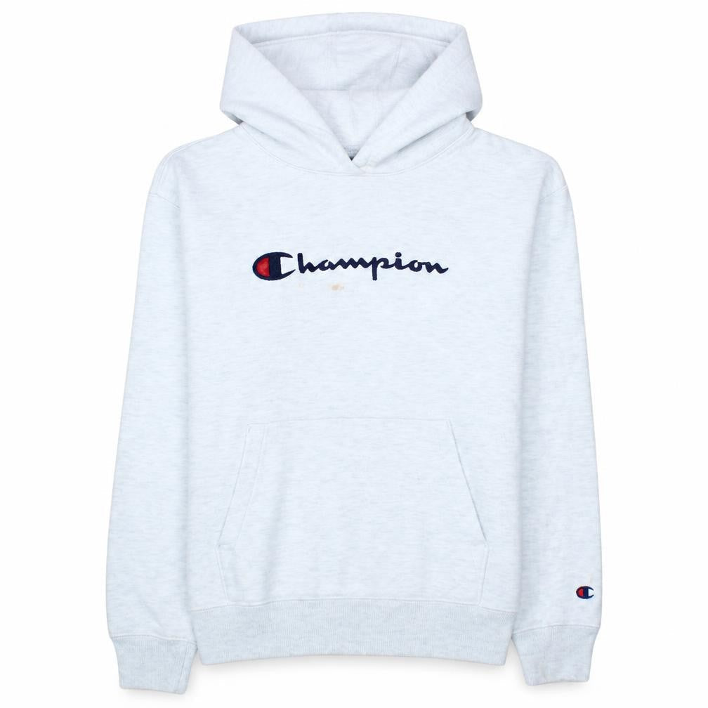 Champion Womens Light Grey Pullover Hoodie XS Casual Logo Sweatshirt