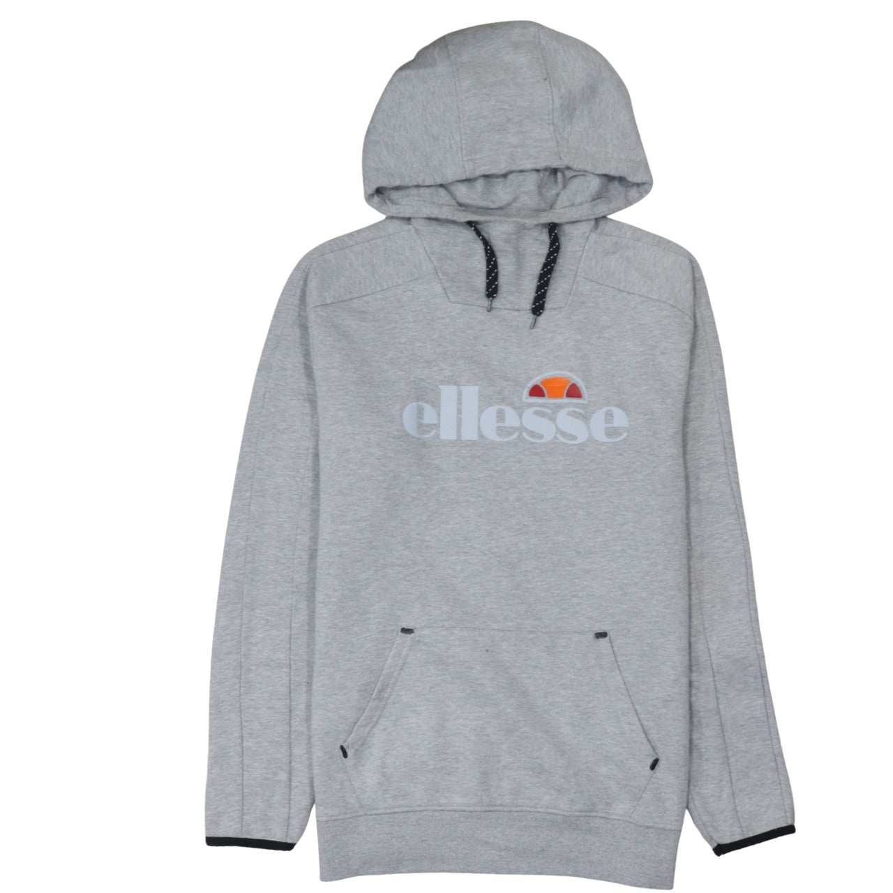 Ellesse Mens Grey Pullover Hoodie Size S Logo Fleece Sweatshirt