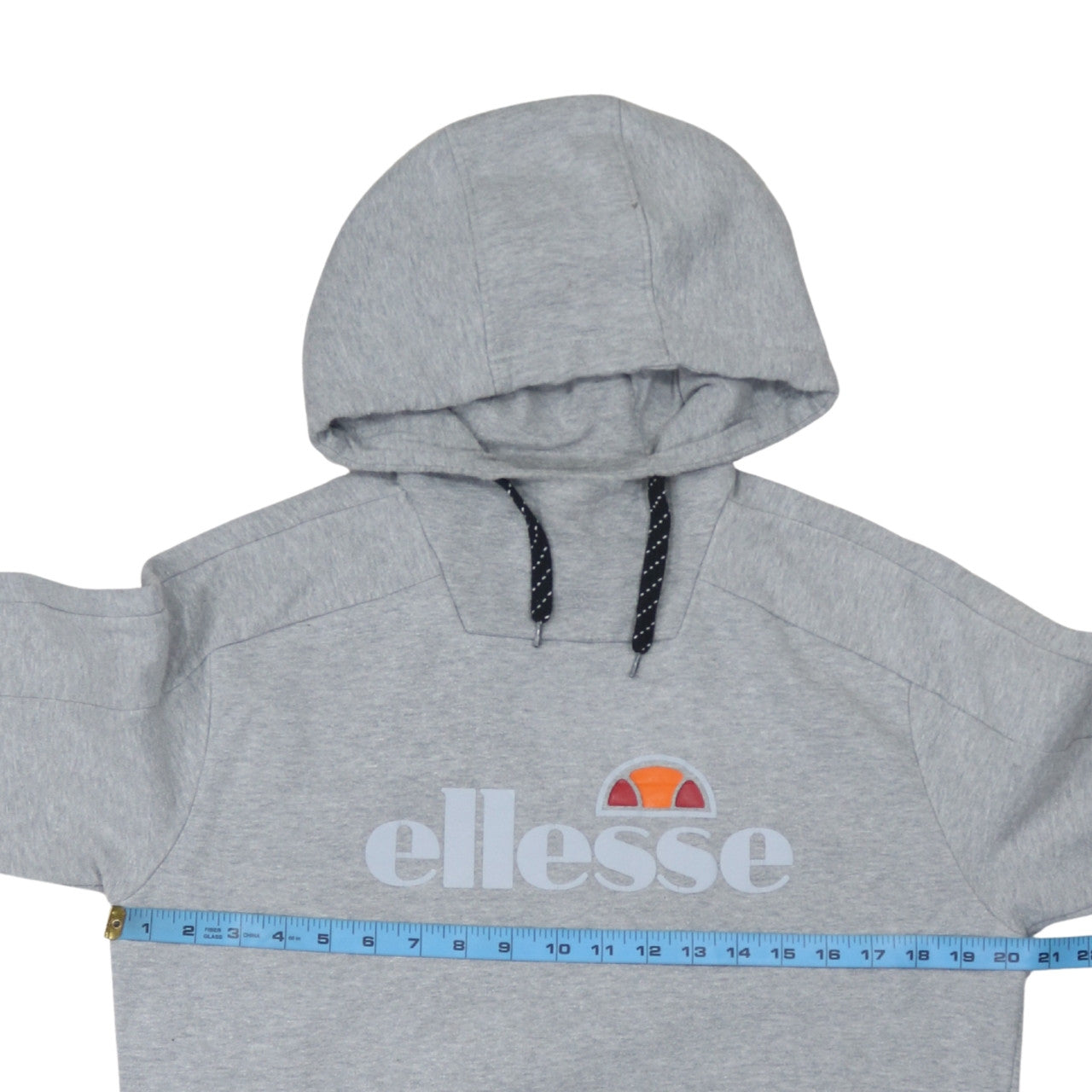 Ellesse Mens Grey Pullover Hoodie Size S Logo Fleece Sweatshirt