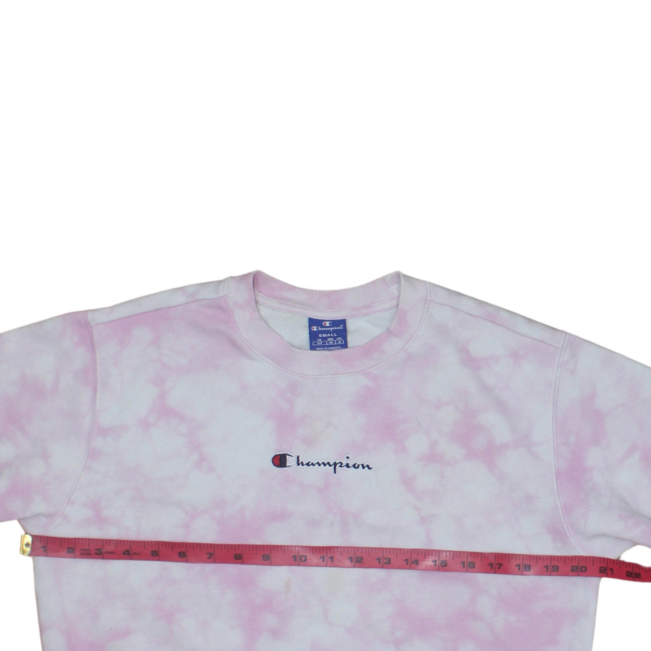 Champion Women's Pink Tie-Dye Pullover Sweatshirt Small Cotton Blend