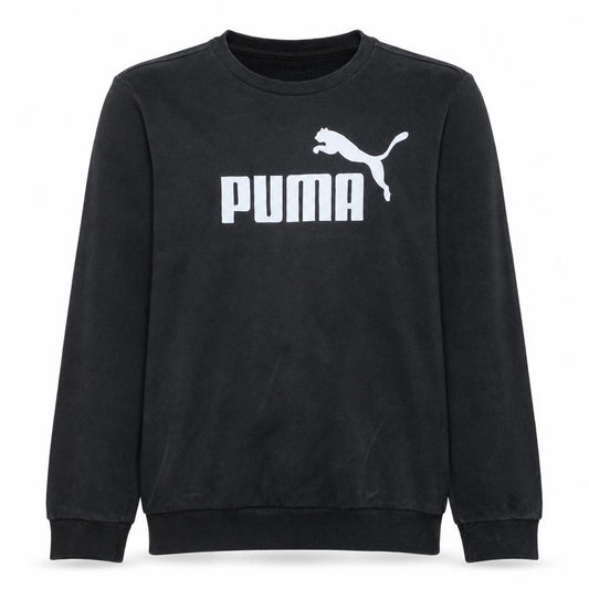 Puma Men's Black Crew Neck Logo Pullover Sweatshirt Size M