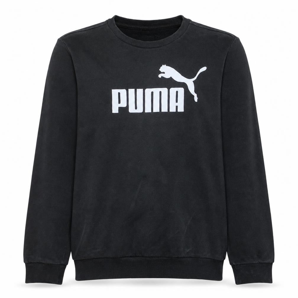 Puma Men's Black Crew Neck Logo Pullover Sweatshirt Size M