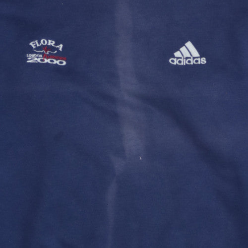 Adidas Mens Blue Pullover Sweatshirt S Regular 2000 Sports Embroidered