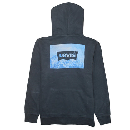 Levi's Men's Black Pullover Hoodie L Logo Graphic Outdoor Style