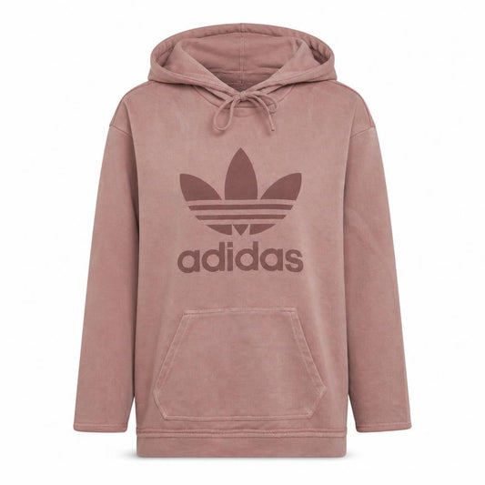 Adidas Womens Pink Hooded Pullover Hoodie Size 8 L Cotton Casual