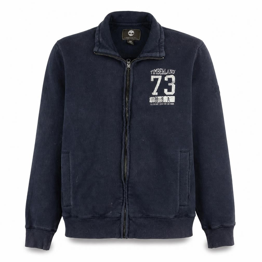 Timberland Men's Blue M Track Jacket Full Zip Fleece Regular Fit