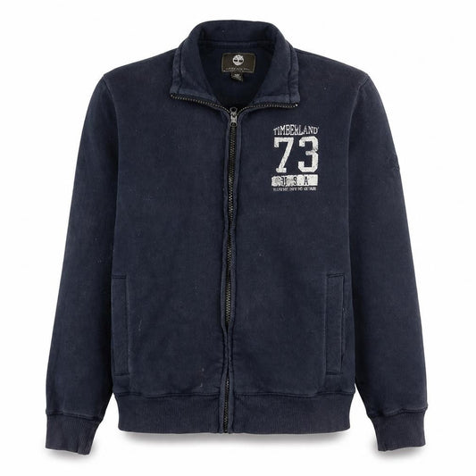Timberland Men's Blue M Track Jacket Full Zip Fleece Regular Fit
