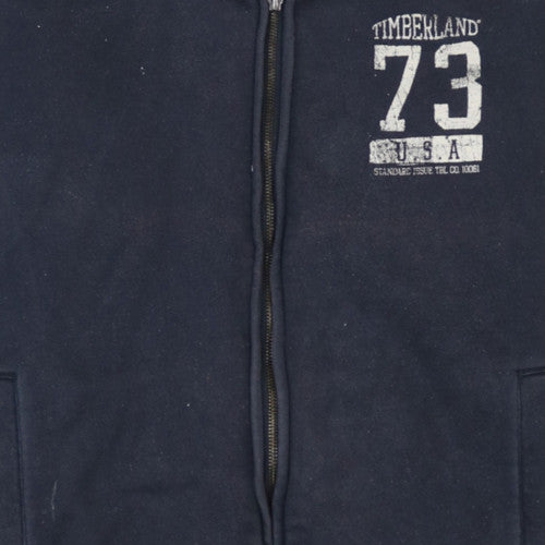 Timberland Men's Blue M Track Jacket Full Zip Fleece Regular Fit