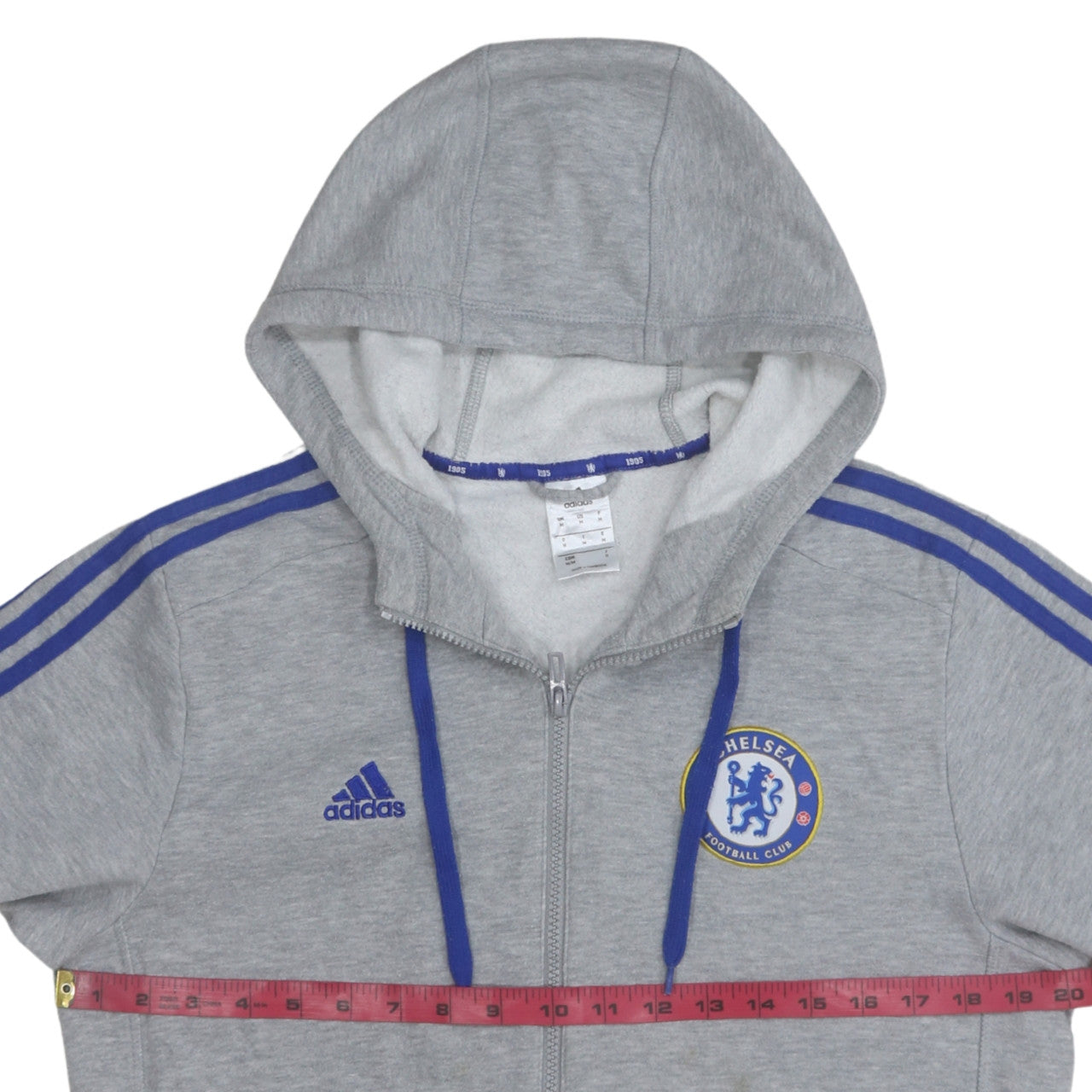 Adidas Men’s Grey Chelsea FC Full Zip Hoodie Size M