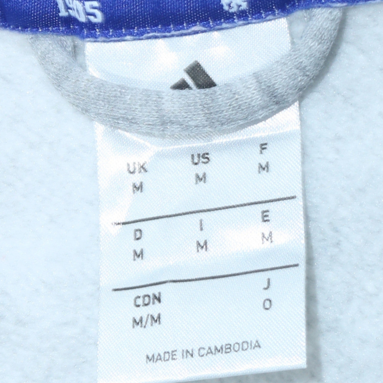 Adidas Men’s Grey Chelsea FC Full Zip Hoodie Size M