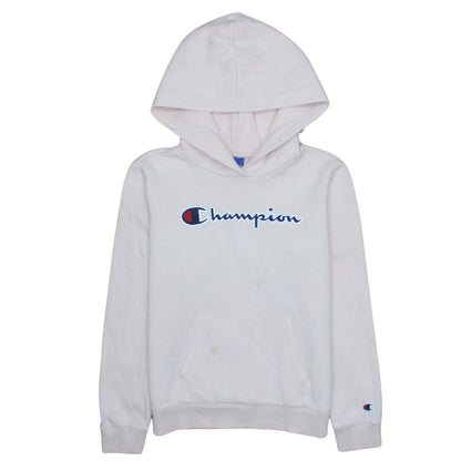 Additional front view of Champion girls’ white pullover hoodie 13-14 years hooded sweatshirt