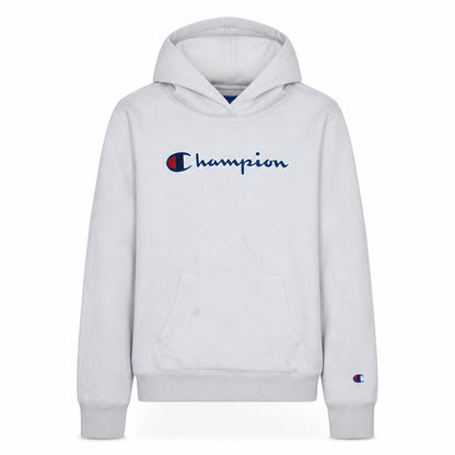 Front view of Champion girls’ white pullover hoodie 13-14 years hooded sweatshirt