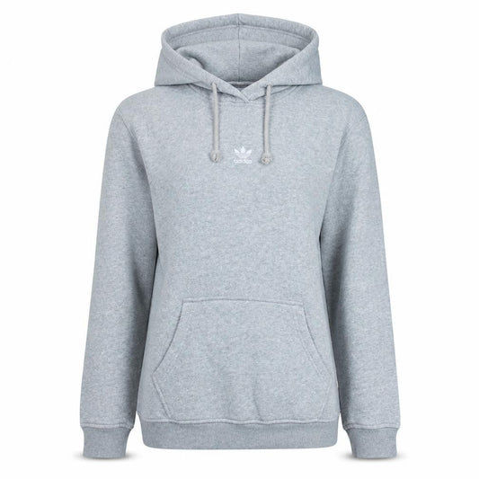 Adidas Womens Grey Pullover Hoodie Size 8 Cotton Blend Casual