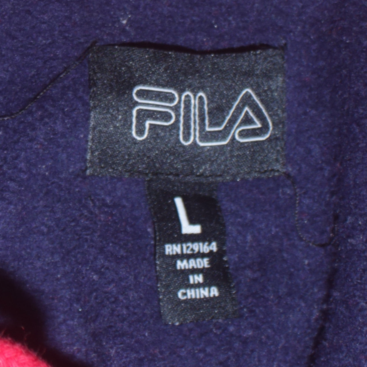 Fila Women Red Navy White Colourblock Cropped Hoodie Size L
