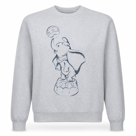 Disney Women Grey Dumbo Graphic Print Sweatshirt 2XS