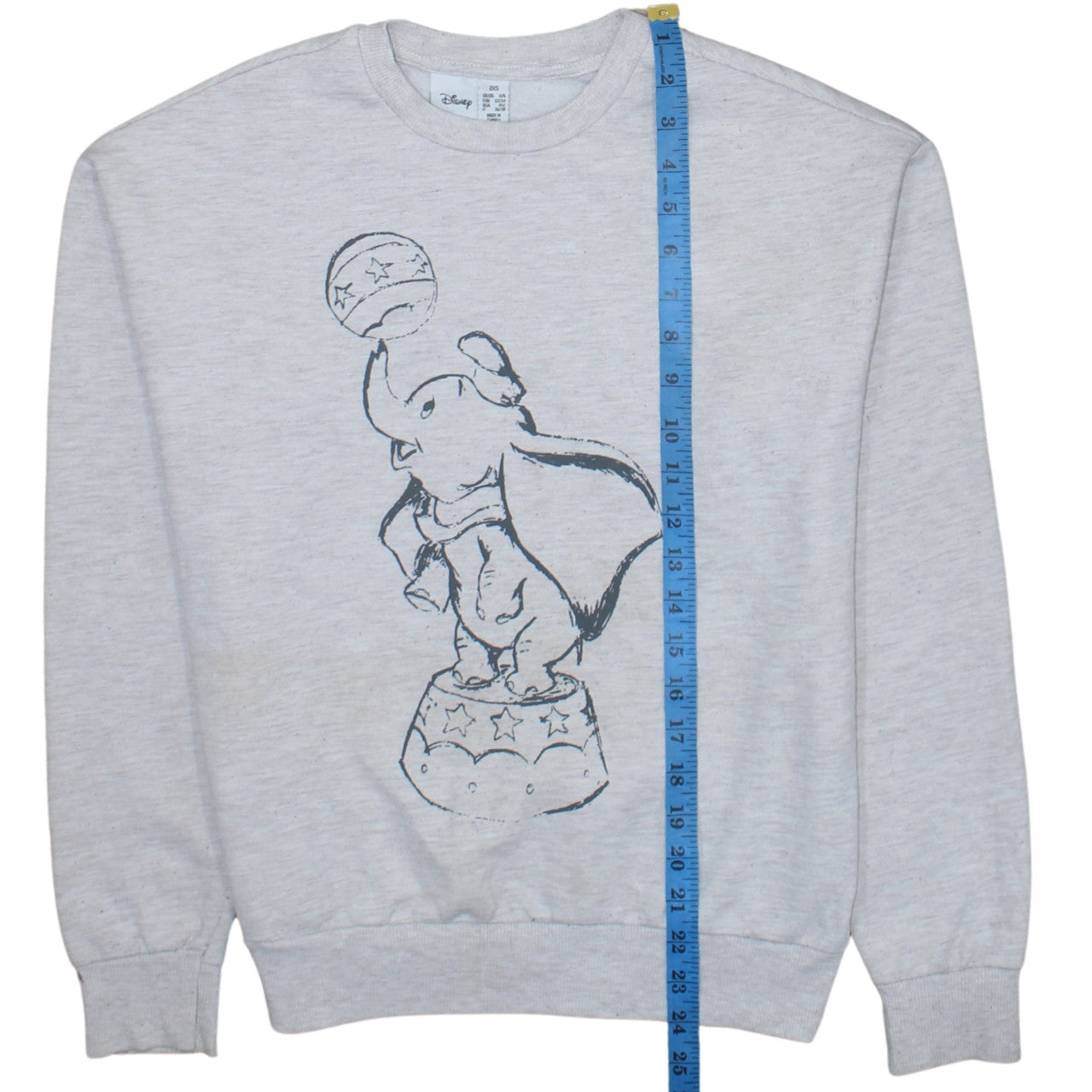 Disney Women Grey Dumbo Graphic Print Sweatshirt 2XS