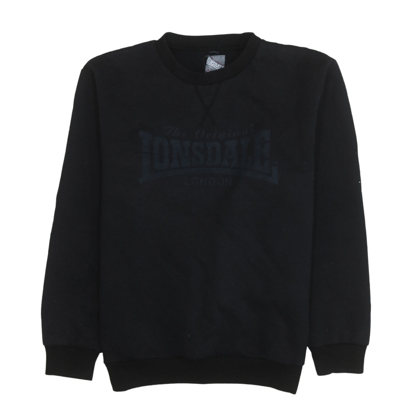 Lonsdale Men’s Black XL Pullover Sweatshirt Crew Neck Logo Jumper