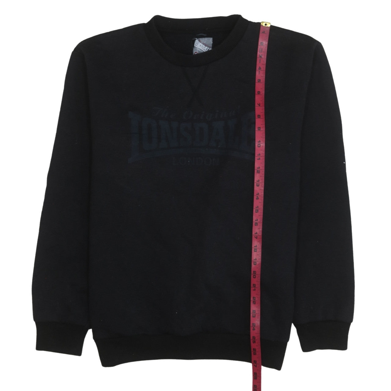 Lonsdale Men’s Black XL Pullover Sweatshirt Crew Neck Logo Jumper