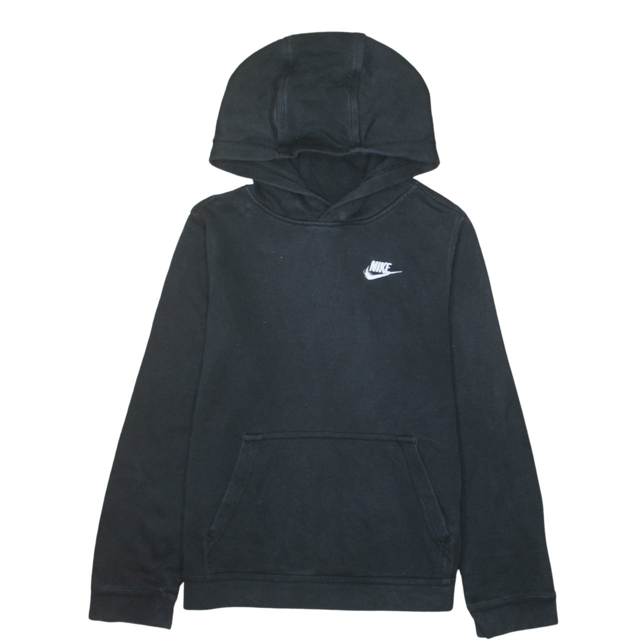 Nike Boys Black Pullover Hoodie Sweatshirt L 147-158cm Fleece Logo