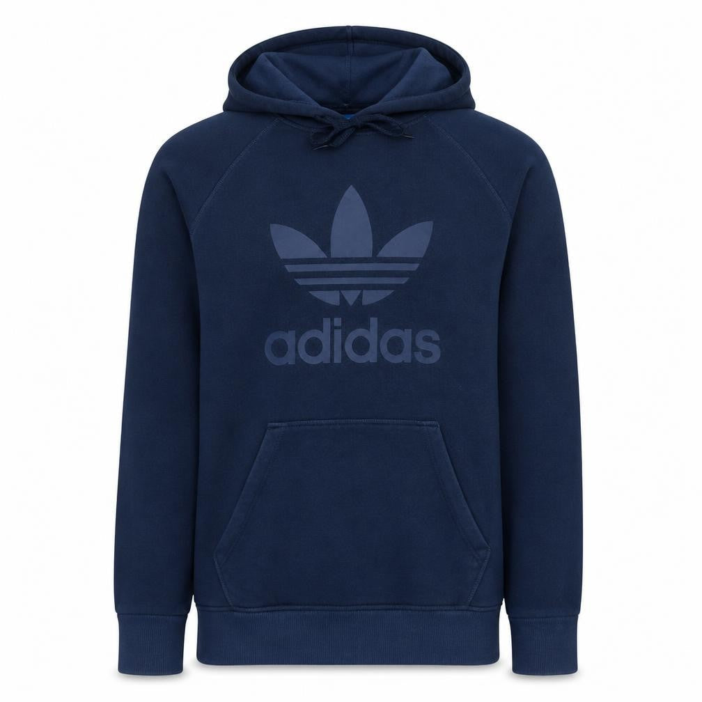 Adidas Men's Blue Pullover Hoodie Size M Logo Sports Sweatshirt