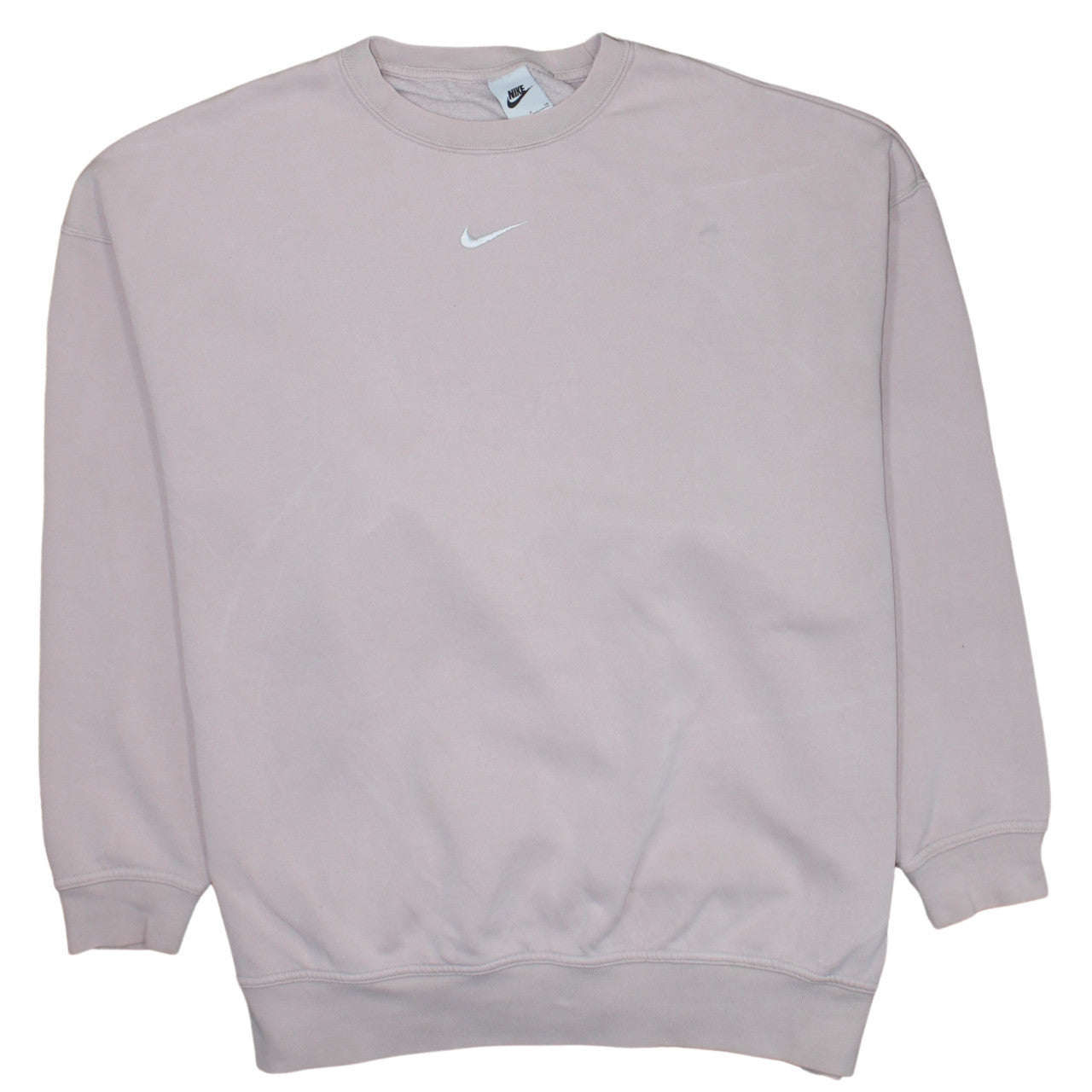 Nike Men's Beige Crew Neck Fleece Sweatshirt Small Pullover