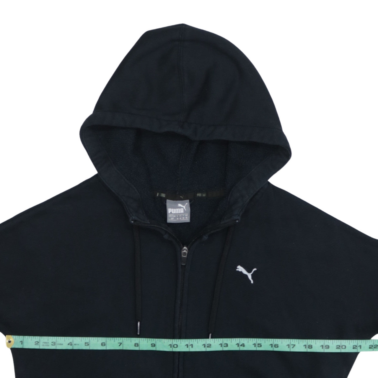 Puma Women Black Full Zip Hoodie Size 10 Hooded Sweatshirt