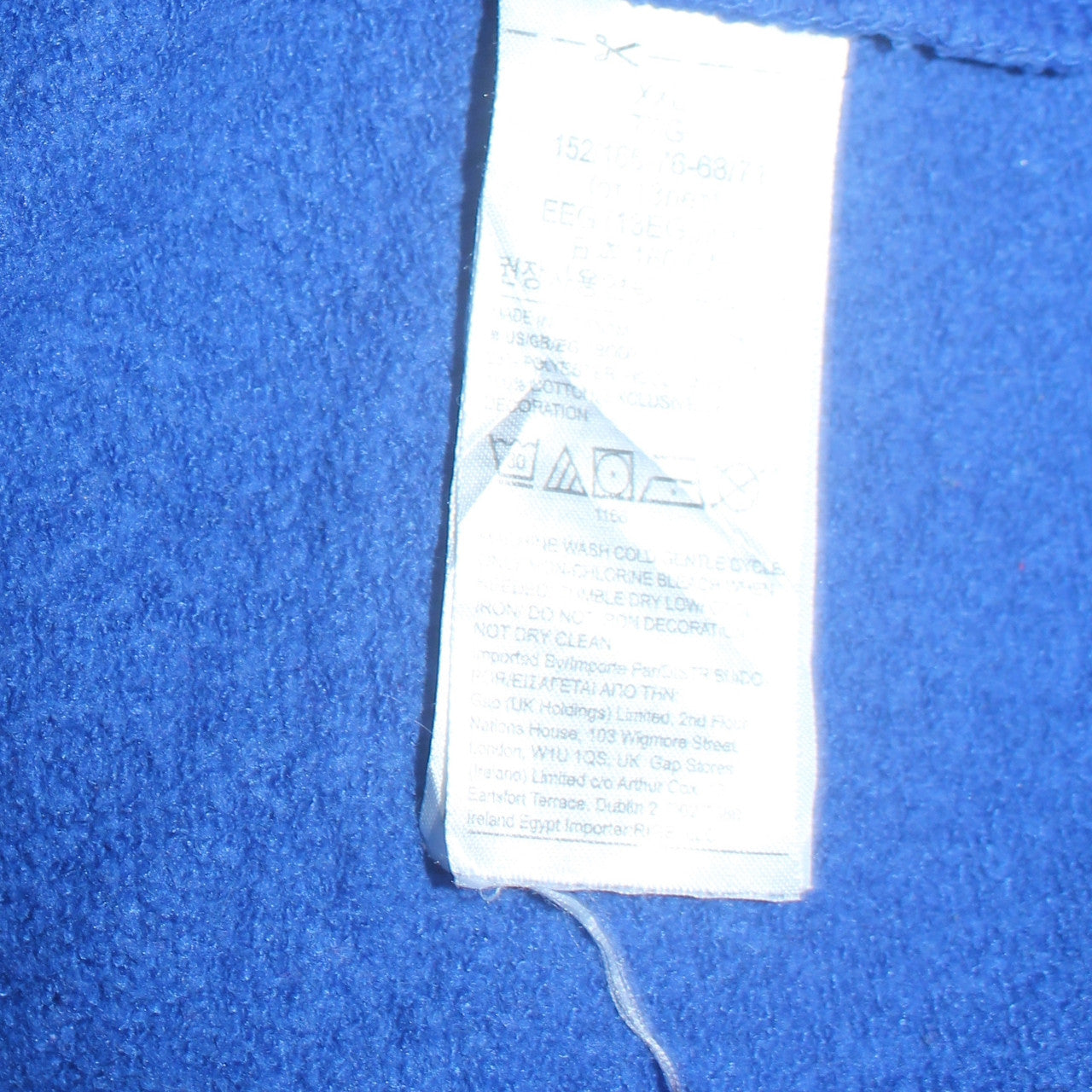 GAP Boys Blue Full Zip Hoodie XL - Logo Fleece Casual Sweatshirt