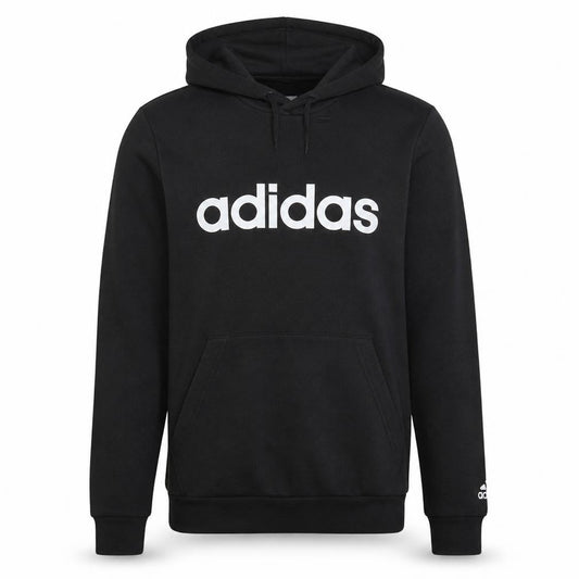 Adidas Men’s Black Small Pullover Hoodie Sweatshirt Logo Fleece