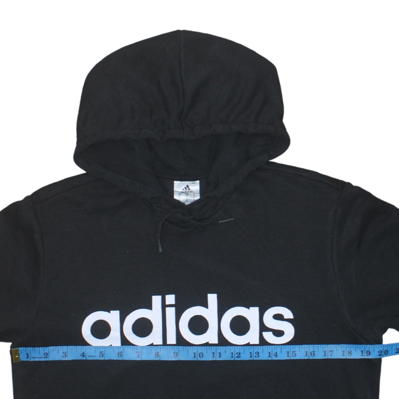 Adidas Men’s Black Small Pullover Hoodie Sweatshirt Logo Fleece