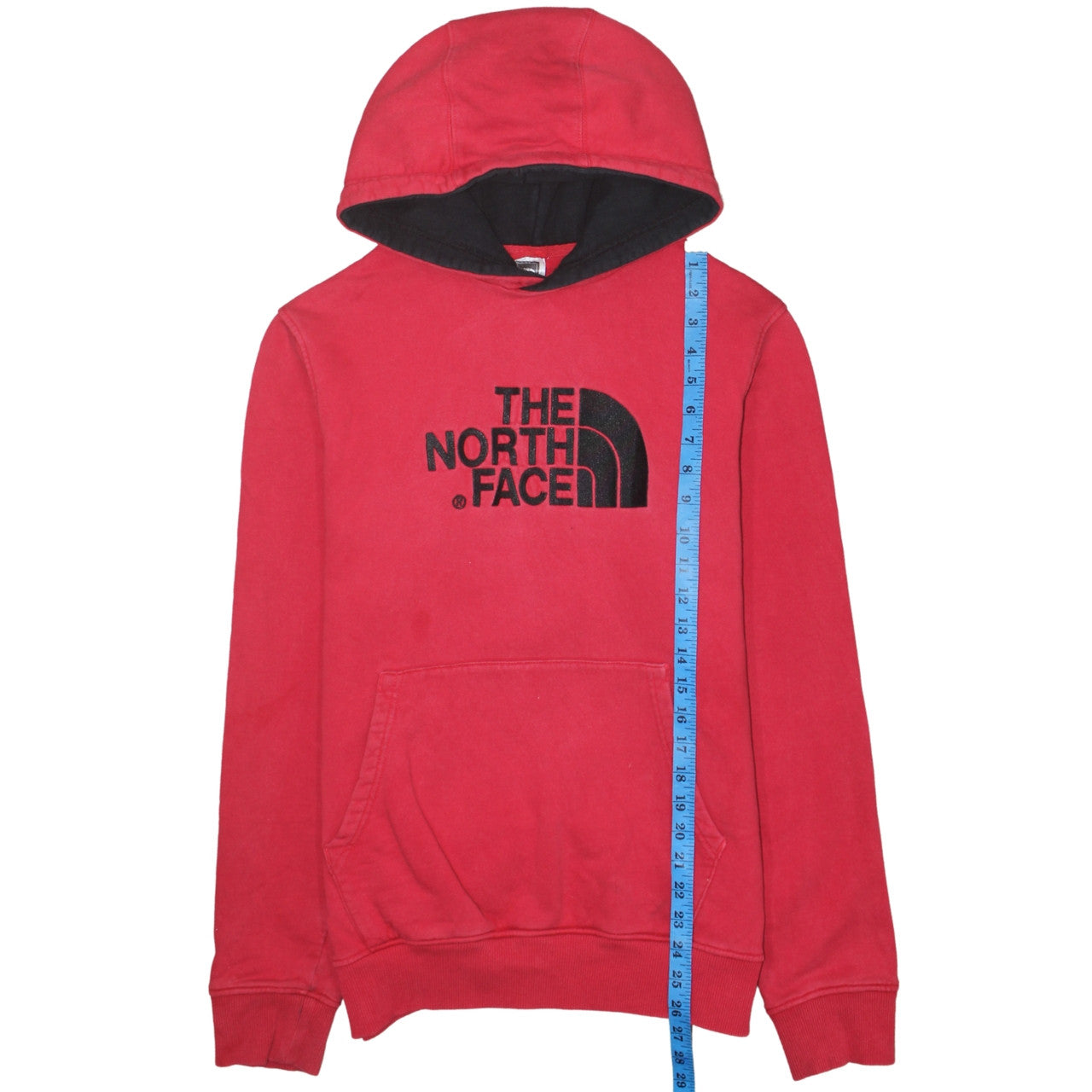 The North Face Men's Red Pullover Hoodie L Logo Print Outdoor Cotton