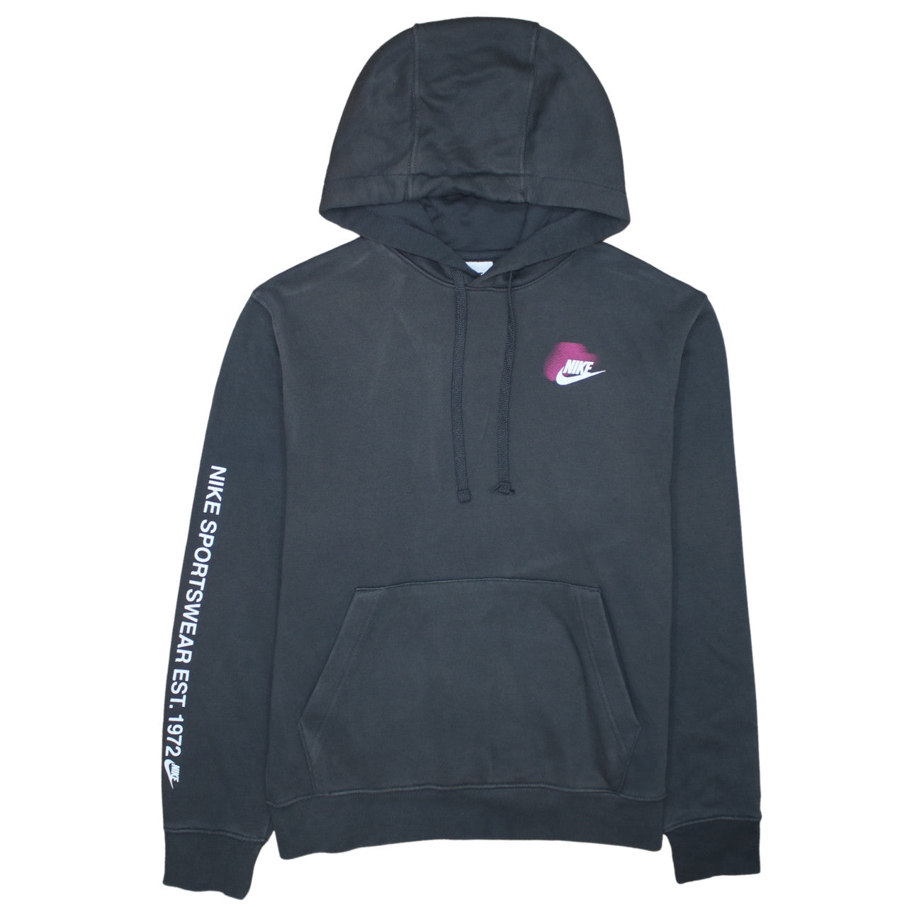 Nike Men's Black Pullover Hoodie S Sports Logo Fleece Sweatshirt