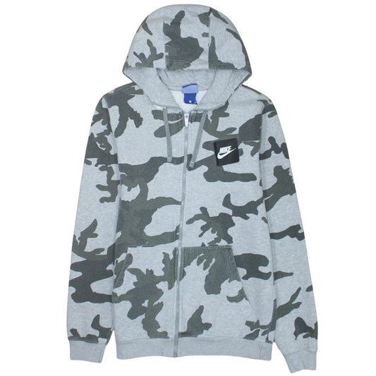 Nike Men's Grey Camo Full Zip Hoodie Small