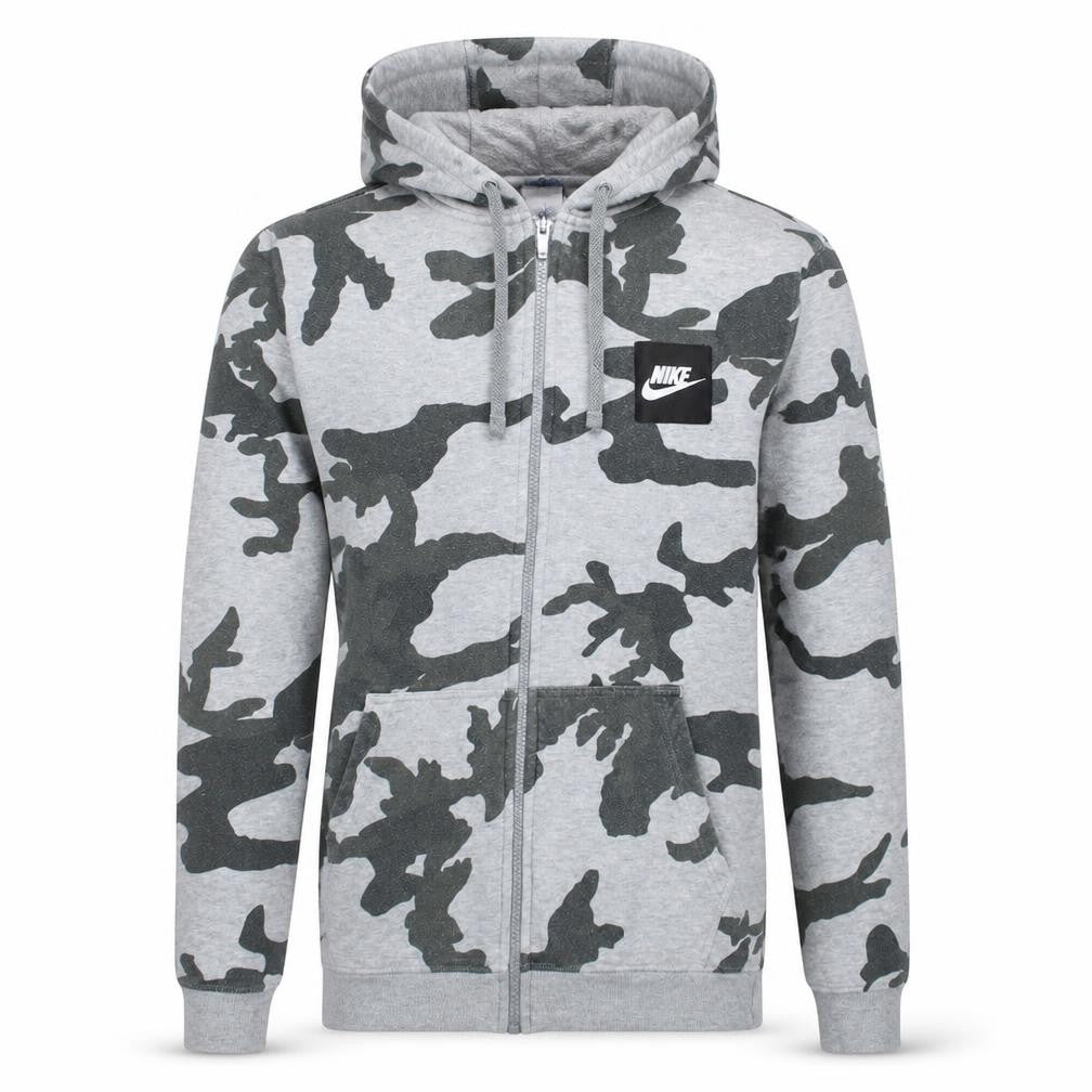 Nike Men's Grey Camo Full Zip Hoodie Small