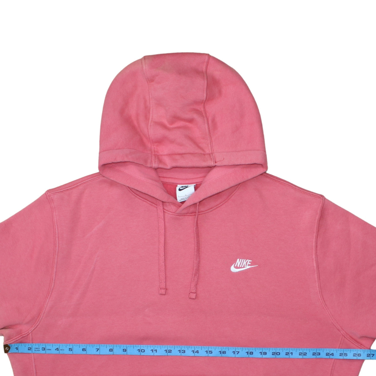 Nike Womens Pink Pullover Hoodie Size L Cotton Blend Casual Sweatshirt