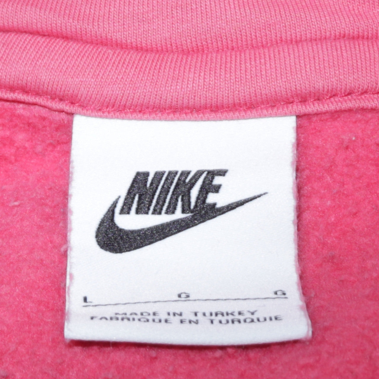 Nike Womens Pink Pullover Hoodie Size L Cotton Blend Casual Sweatshirt