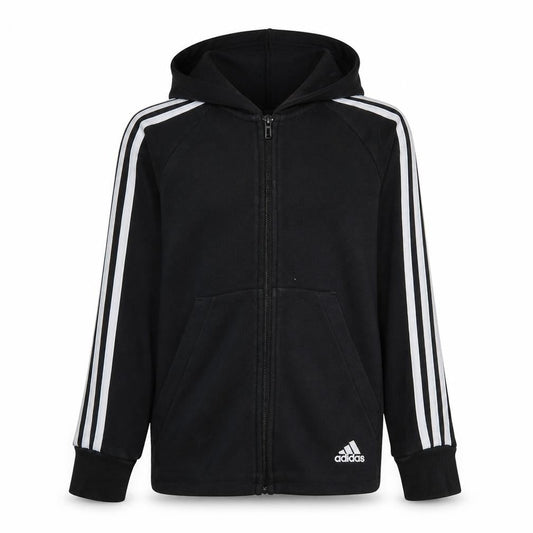 Adidas Boys Black Full Zip Hoodie 11-12 Years Sports Fleece Hooded Jacket