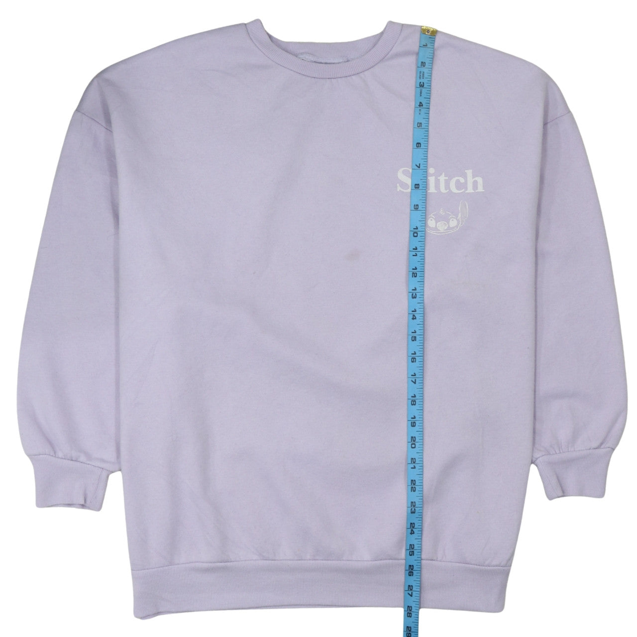 Disney Primark Women Lilac Stitch Sweatshirt L Cotton Blend