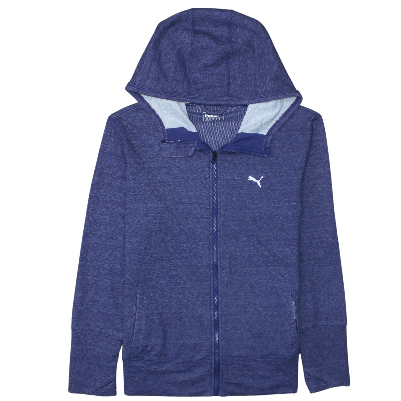 Puma Women's Blue Hooded Full Zip Track Jacket Size M