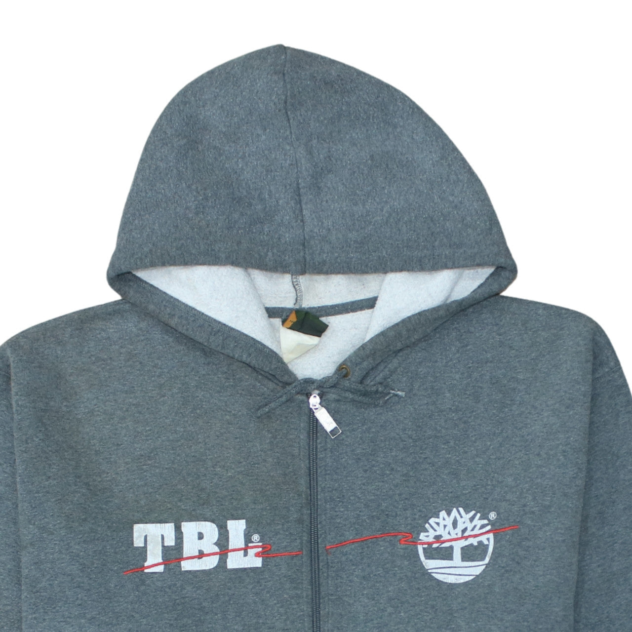 Timberland Men's Grey Full Zip Logo Hoodie XL Regular Fit
