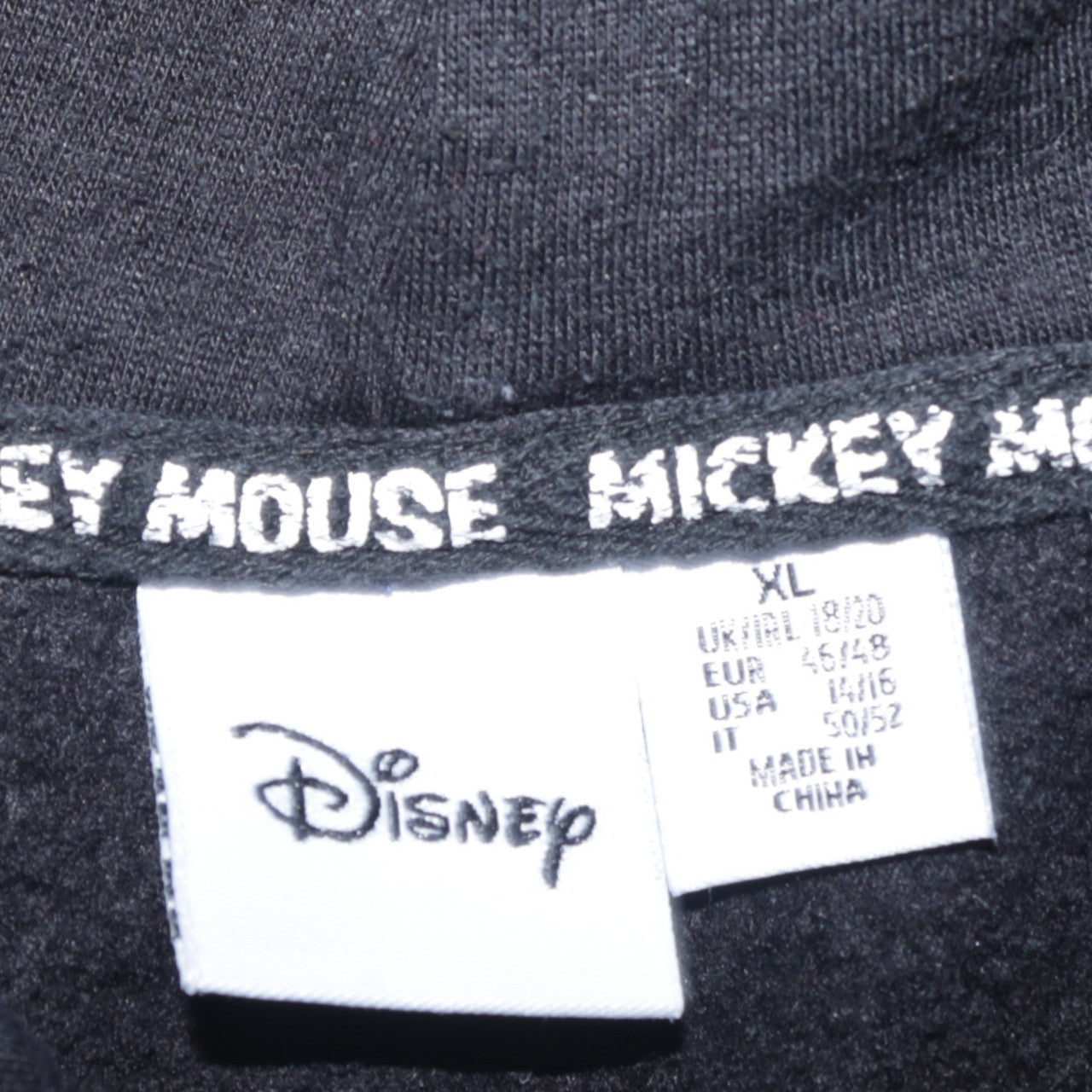 Disney Women Black Hoodie XL Mickey Mouse Graphic Pullover