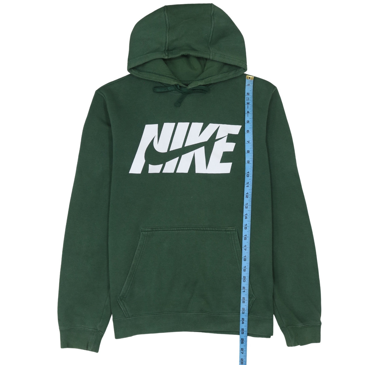 Nike Mens Green Pullover Hoodie M Graphic Logo Cotton Blend