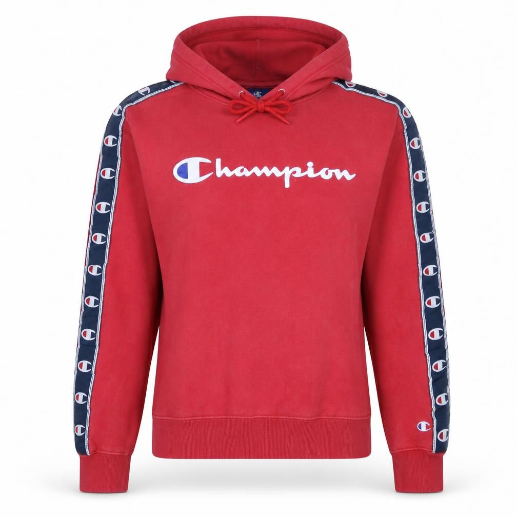 Champion Women's Red Hoodie Size XL Logo Tape Sleeve Pullover