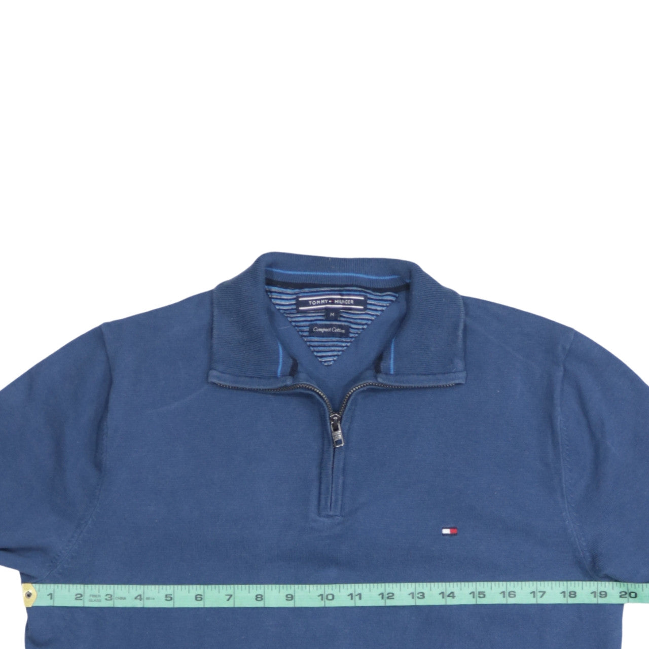 Tommy Hilfiger Men's Blue Cotton 1/2 Zip Jumper Size M