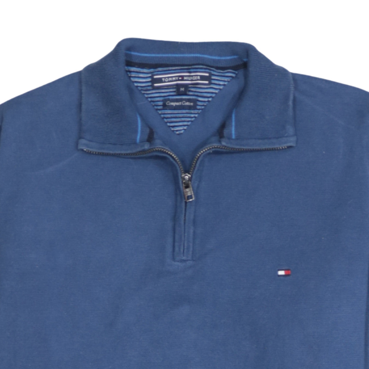 Tommy Hilfiger Men's Blue Cotton 1/2 Zip Jumper Size M