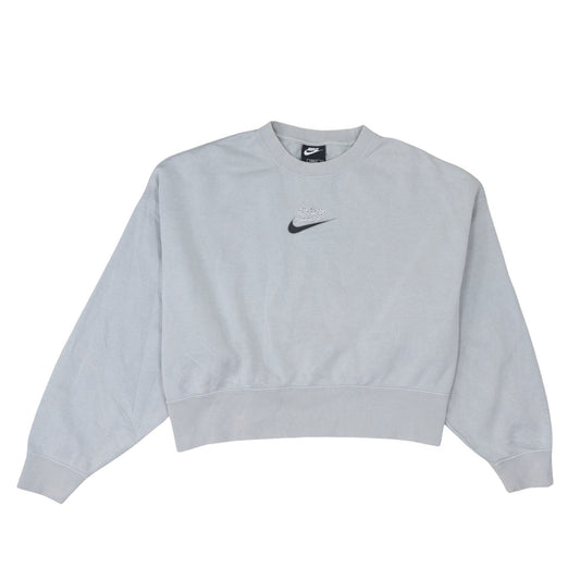 Nike Womens Grey XS Loose Fit Cotton Blend Crew Neck Sweatshirt