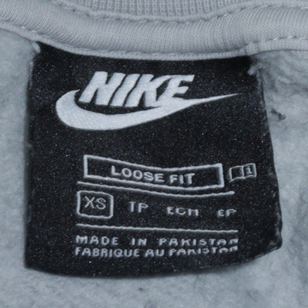 Nike Womens Grey XS Loose Fit Cotton Blend Crew Neck Sweatshirt